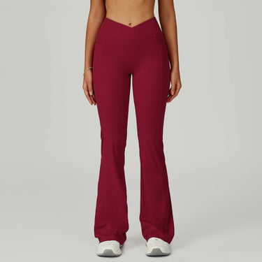 High Waist Cross Waist Wide Leg Bootcut Yoga Leggings Pants